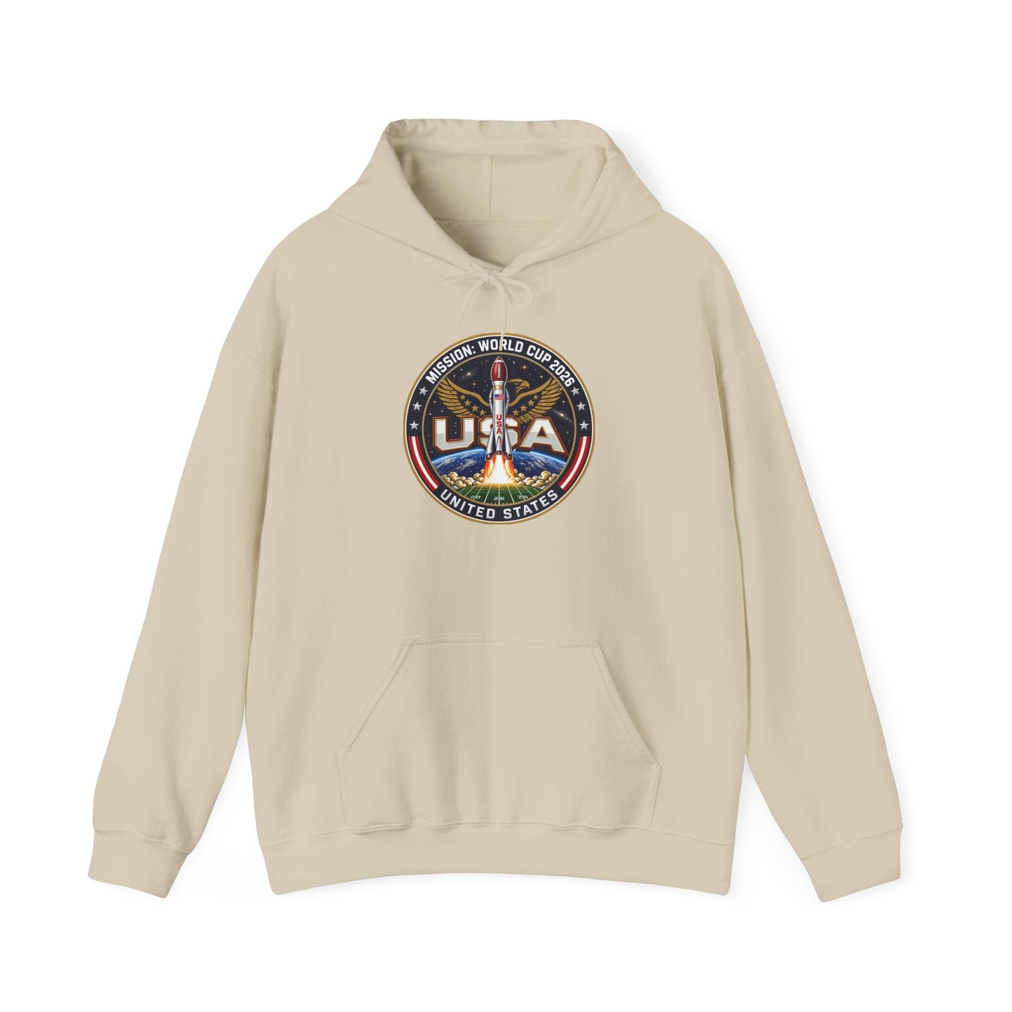 USA Eagle Patch Hoodie – Vintage American Flag Graphic Printify