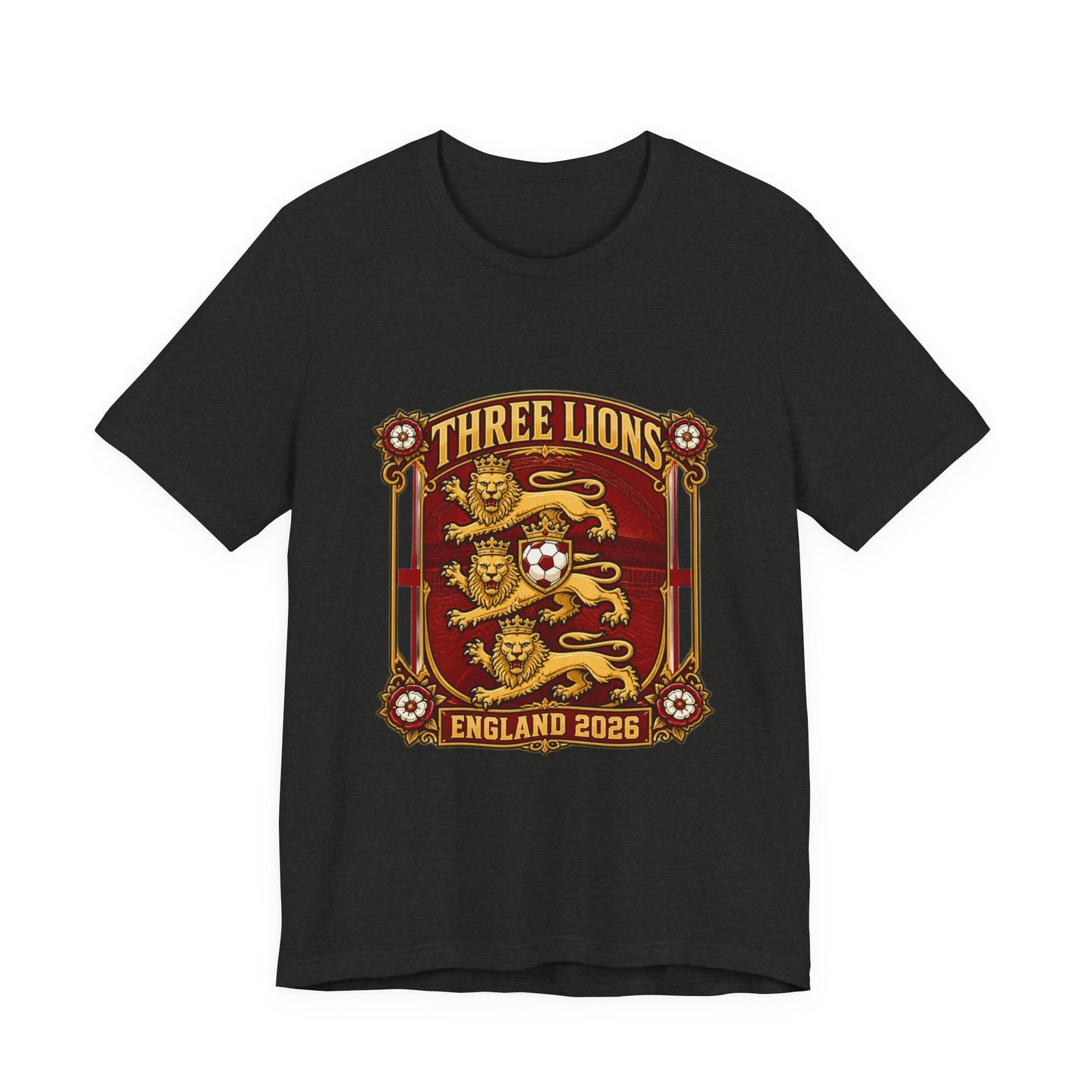 Three Lions England 2026 T‑Shirt — Vintage Football Crest Tee Printify