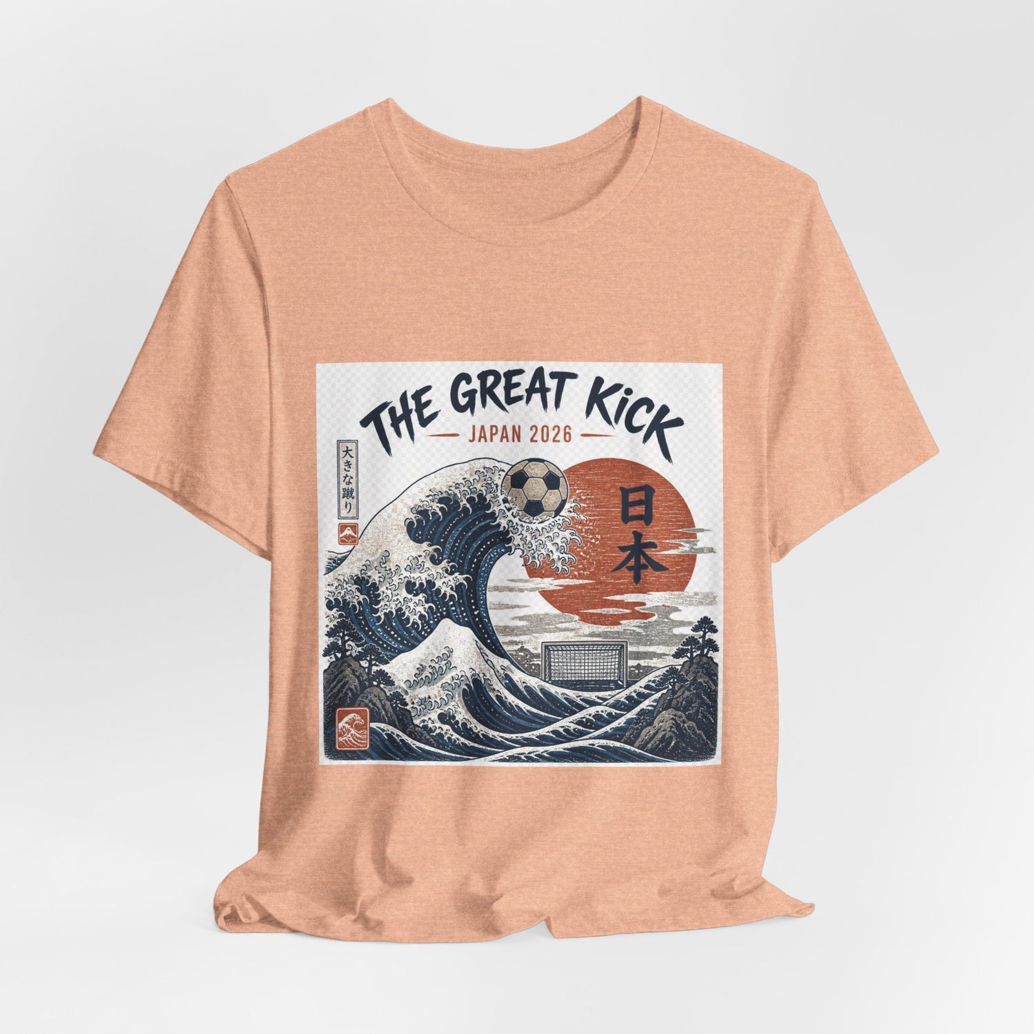 The Great Kick Japan 2028 Wave Tee — Vintage Japanese Surf & Martial Arts Graphic T-Shirt Printify