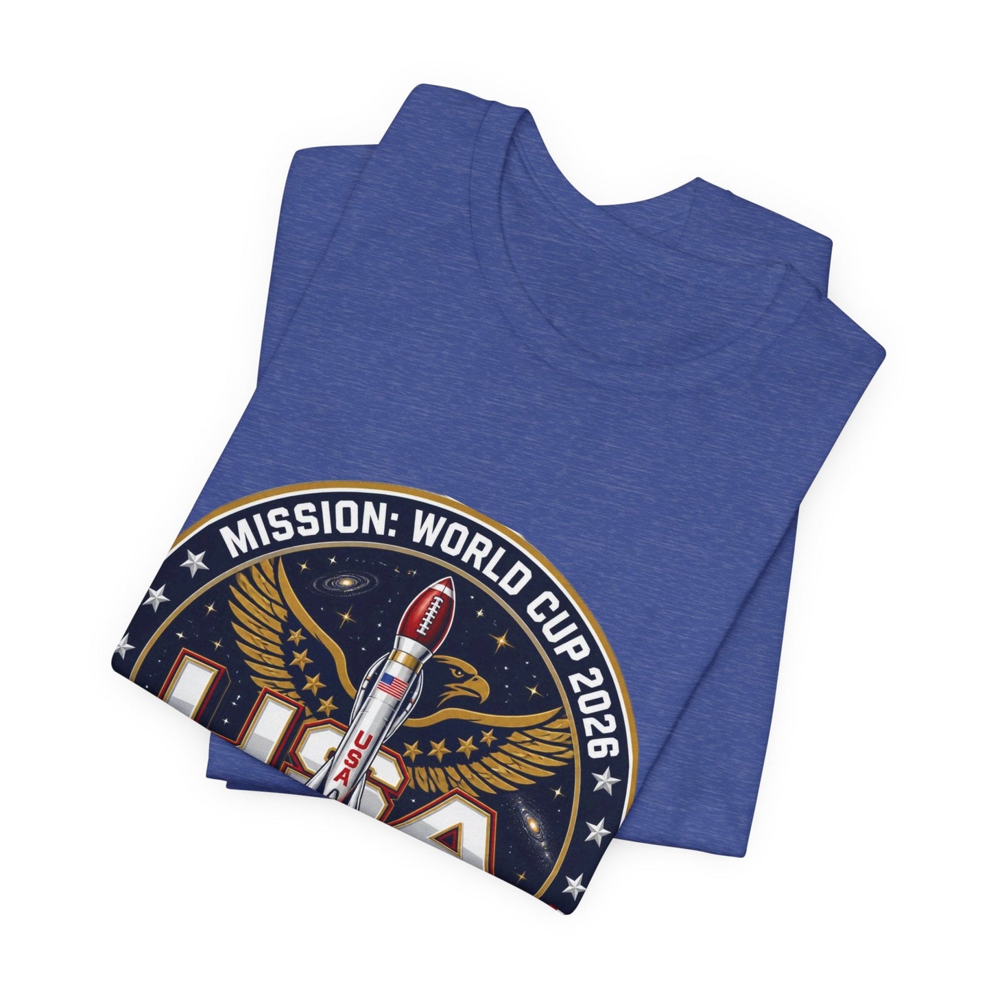 USA Rocket Mission Tee — World Cup 2024 Vintage Space Graphic T-Shirt Printify
