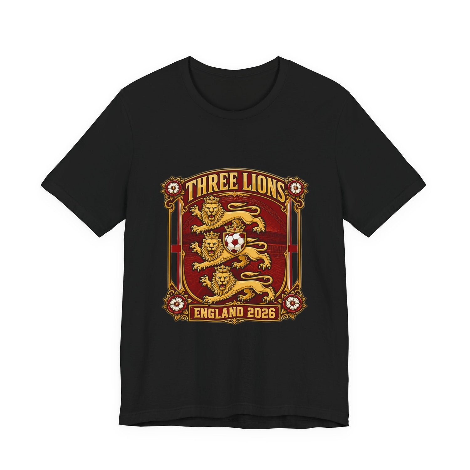 Three Lions England 2026 T‑Shirt — Vintage Football Crest Tee Printify