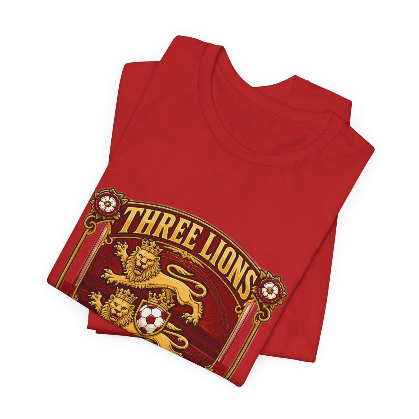 Three Lions England 2026 T‑Shirt — Vintage Football Crest Tee Printify