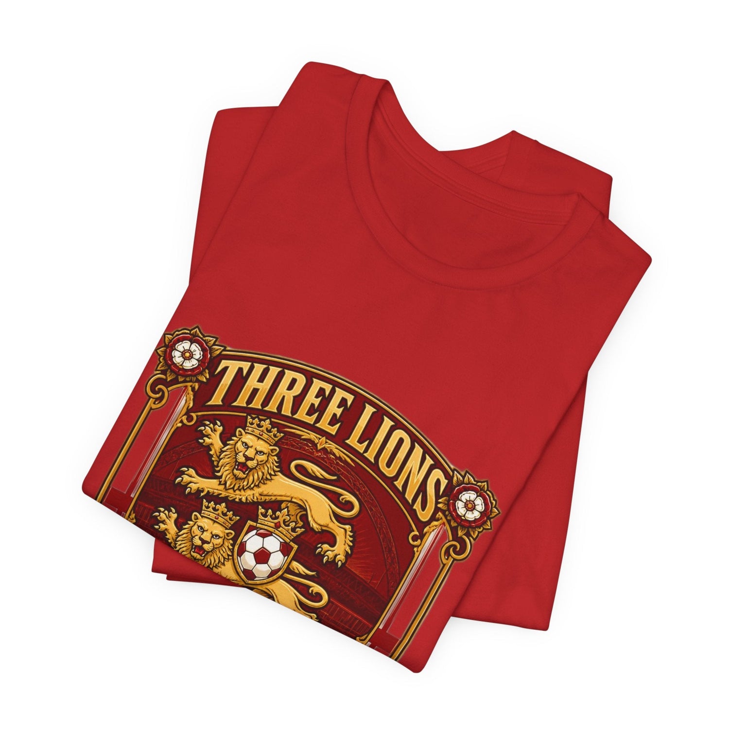 Three Lions England 2026 T‑Shirt — Vintage Football Crest Tee Printify