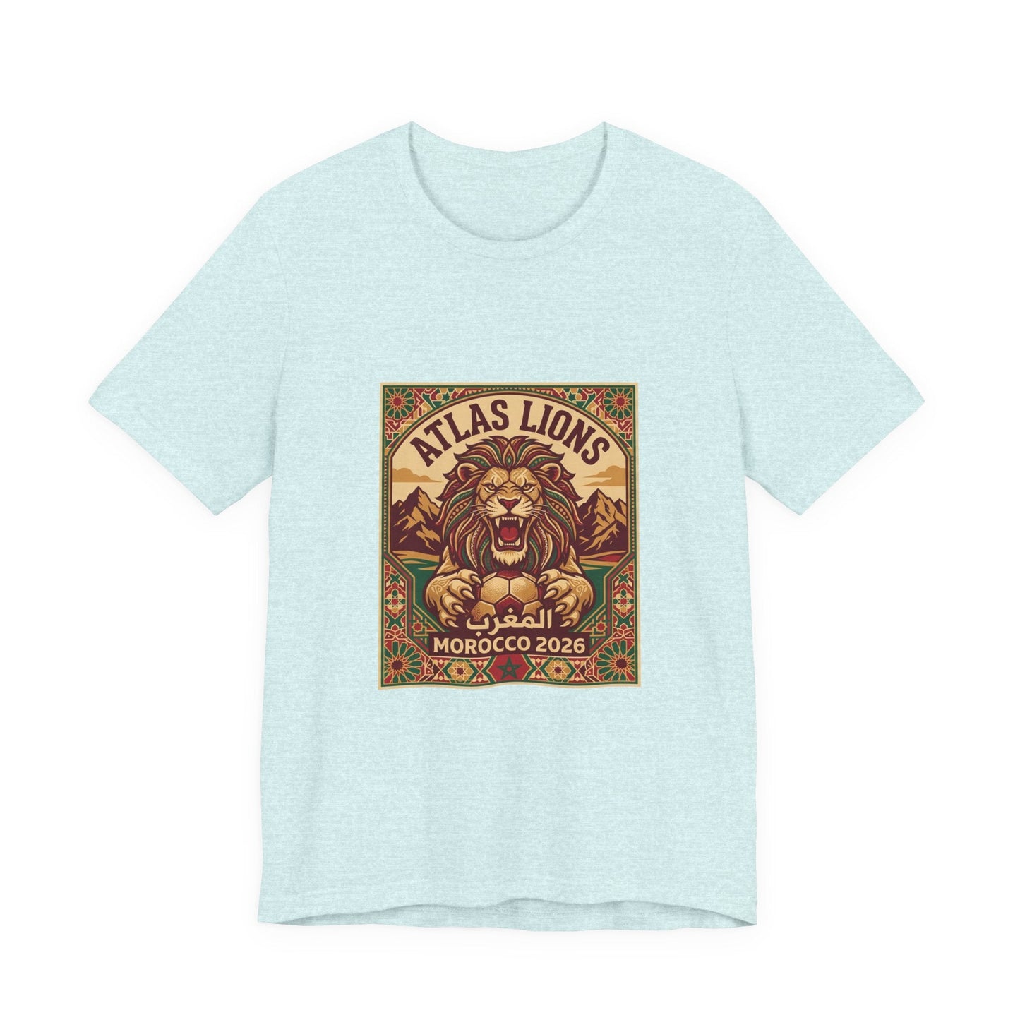 Atlas Lions Morocco 2026 Tee — Vintage Soccer Lion Graphic T-Shirt Printify