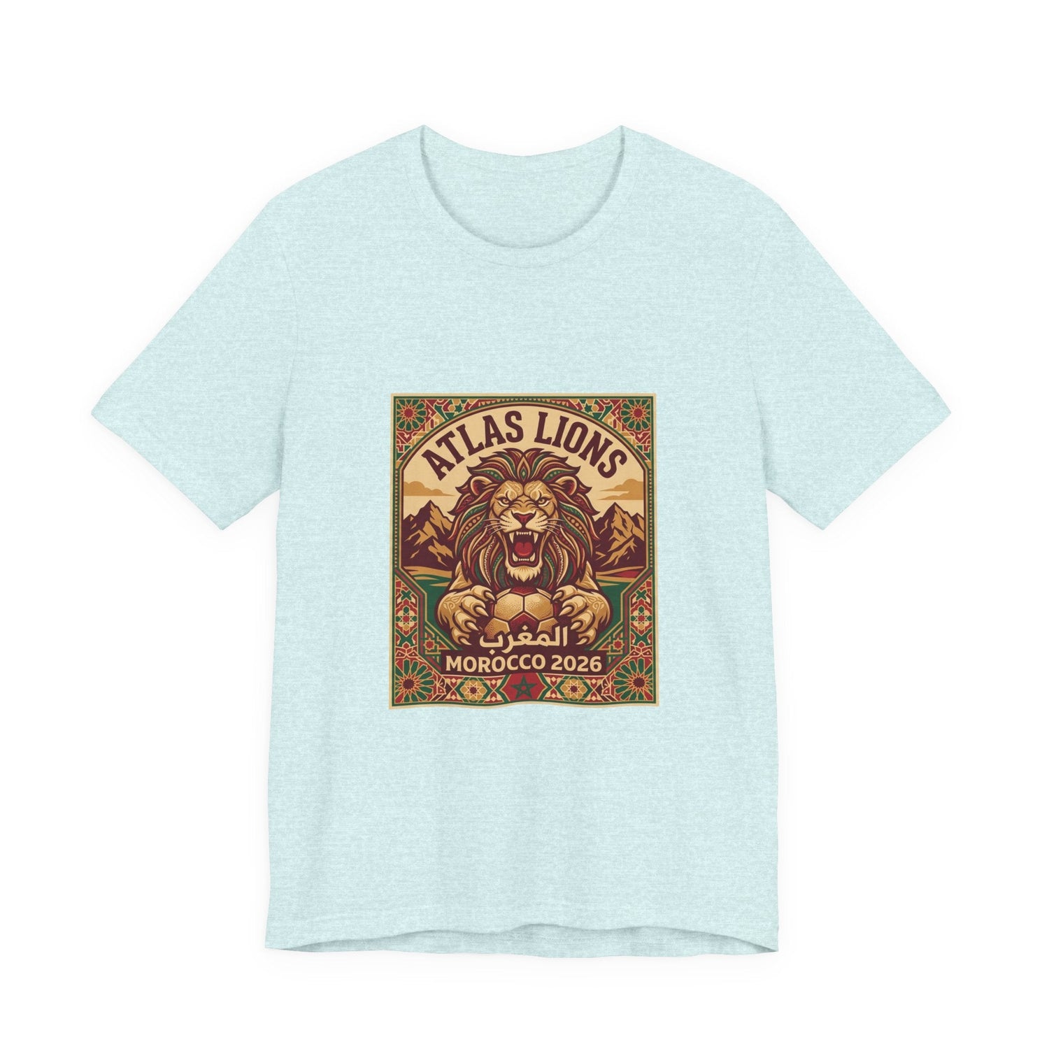 Atlas Lions Morocco 2026 Tee — Vintage Soccer Lion Graphic T-Shirt Printify