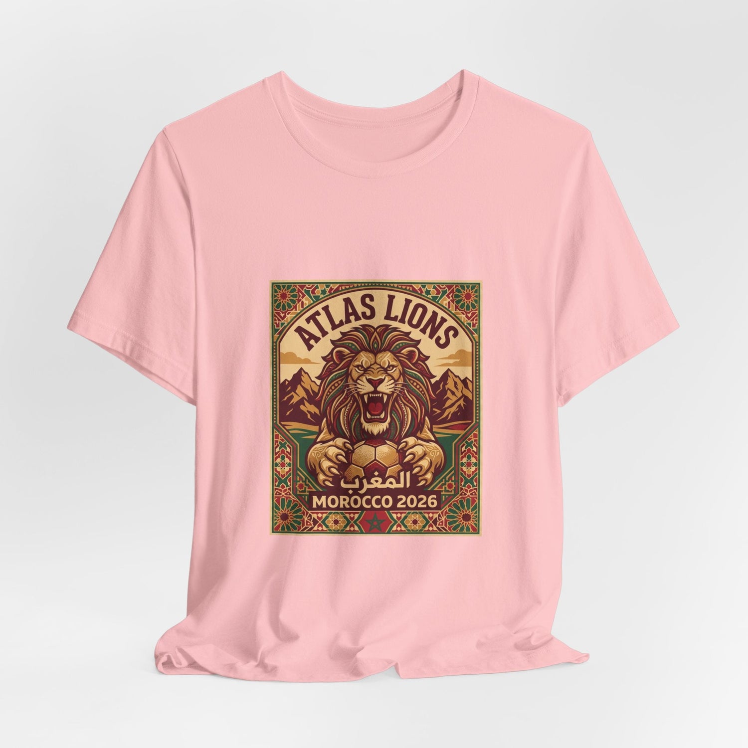 Atlas Lions Morocco 2026 Tee — Vintage Soccer Lion Graphic T-Shirt Printify