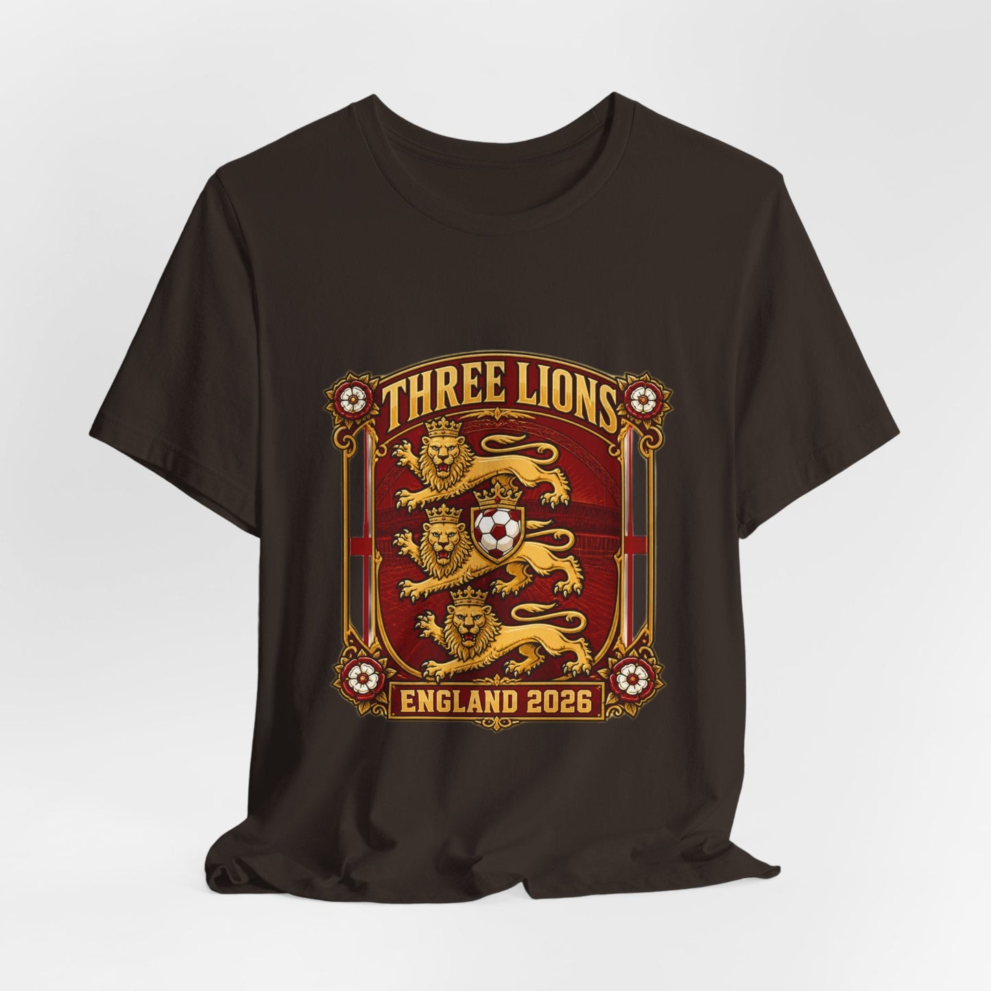 Three Lions England 2026 T‑Shirt — Vintage Football Crest Tee Printify