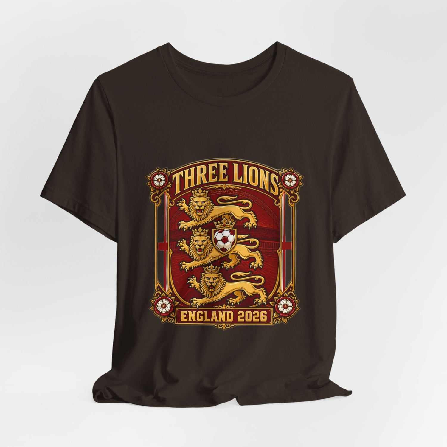 Three Lions England 2026 T‑Shirt — Vintage Football Crest Tee Printify