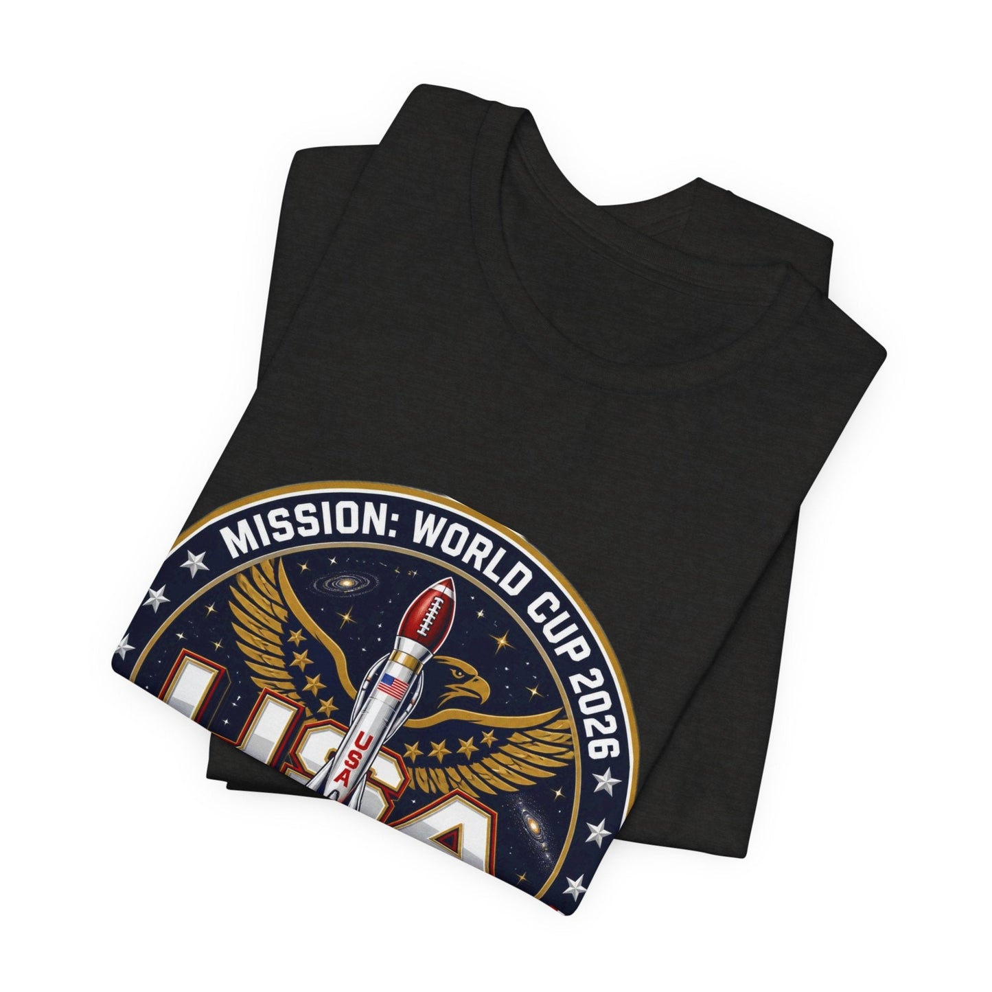 USA Rocket Mission Tee — World Cup 2024 Vintage Space Graphic T-Shirt Printify
