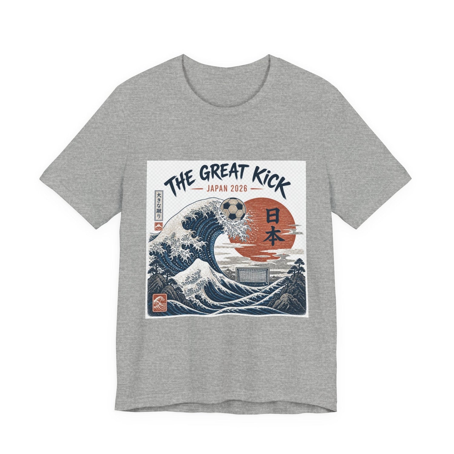 The Great Kick Japan 2028 Wave Tee — Vintage Japanese Surf & Martial Arts Graphic T-Shirt Printify