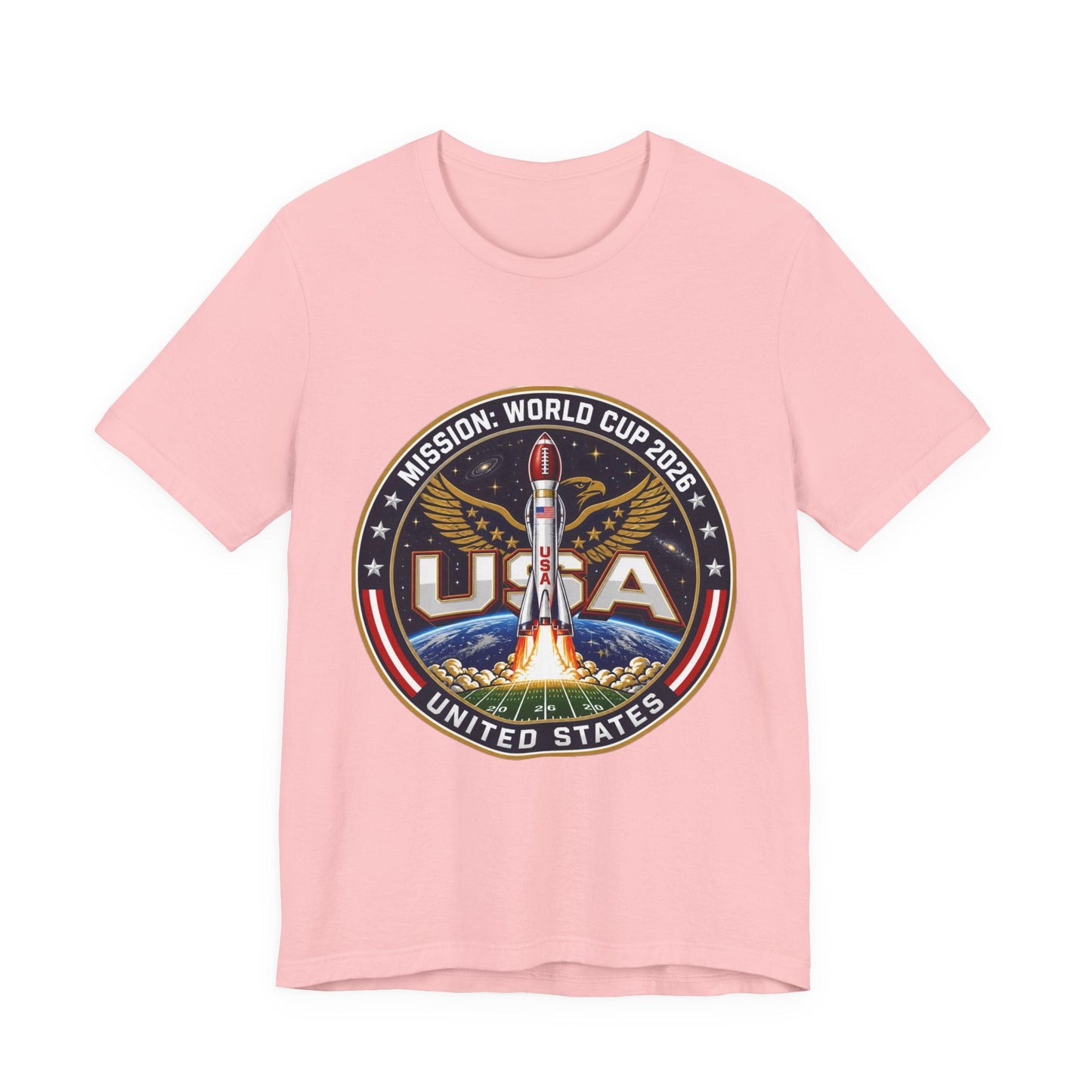 USA Rocket Mission Tee — World Cup 2024 Vintage Space Graphic T-Shirt Printify