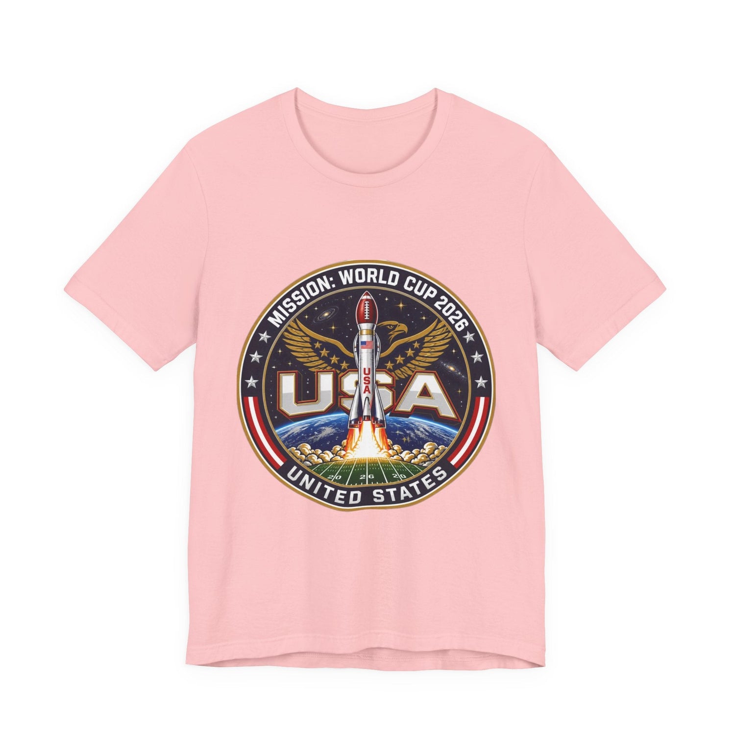 USA Rocket Mission Tee — World Cup 2024 Vintage Space Graphic T-Shirt Printify