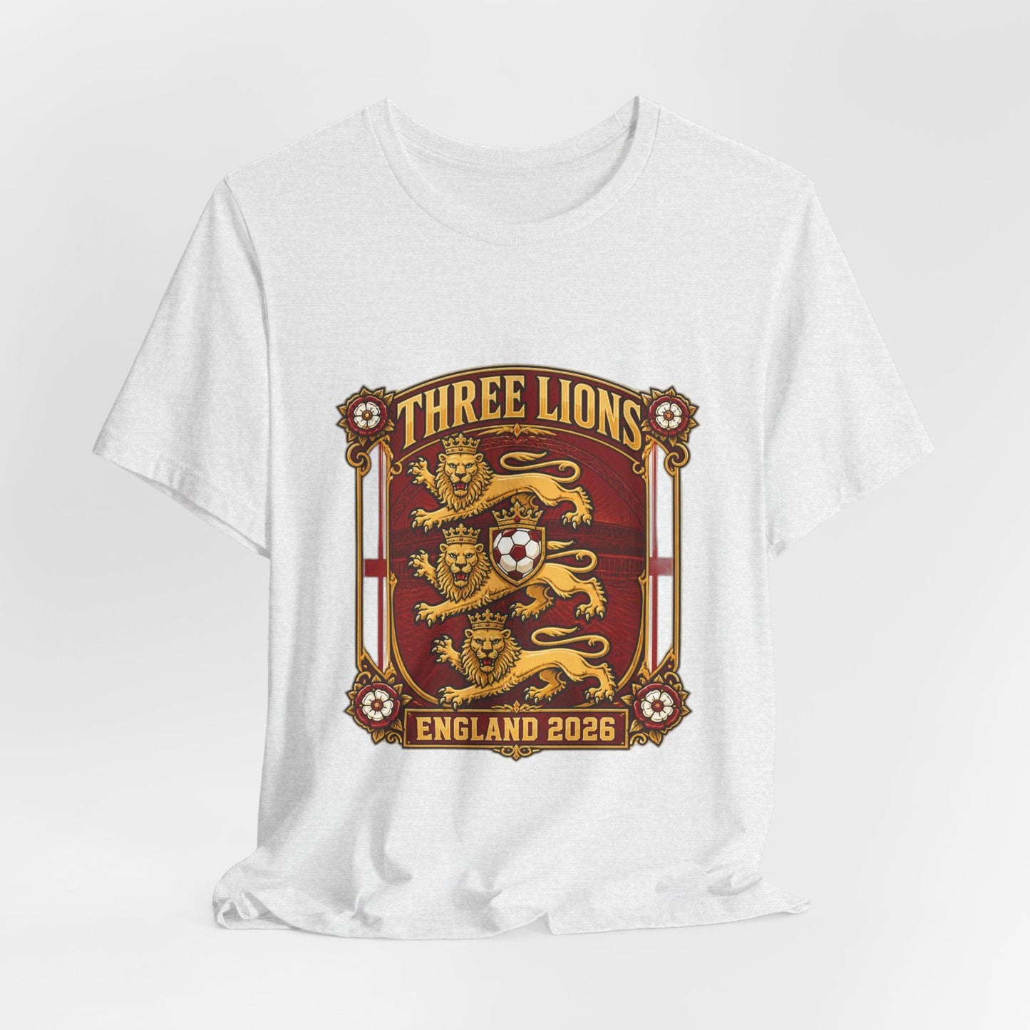 Three Lions England 2026 T‑Shirt — Vintage Football Crest Tee Printify
