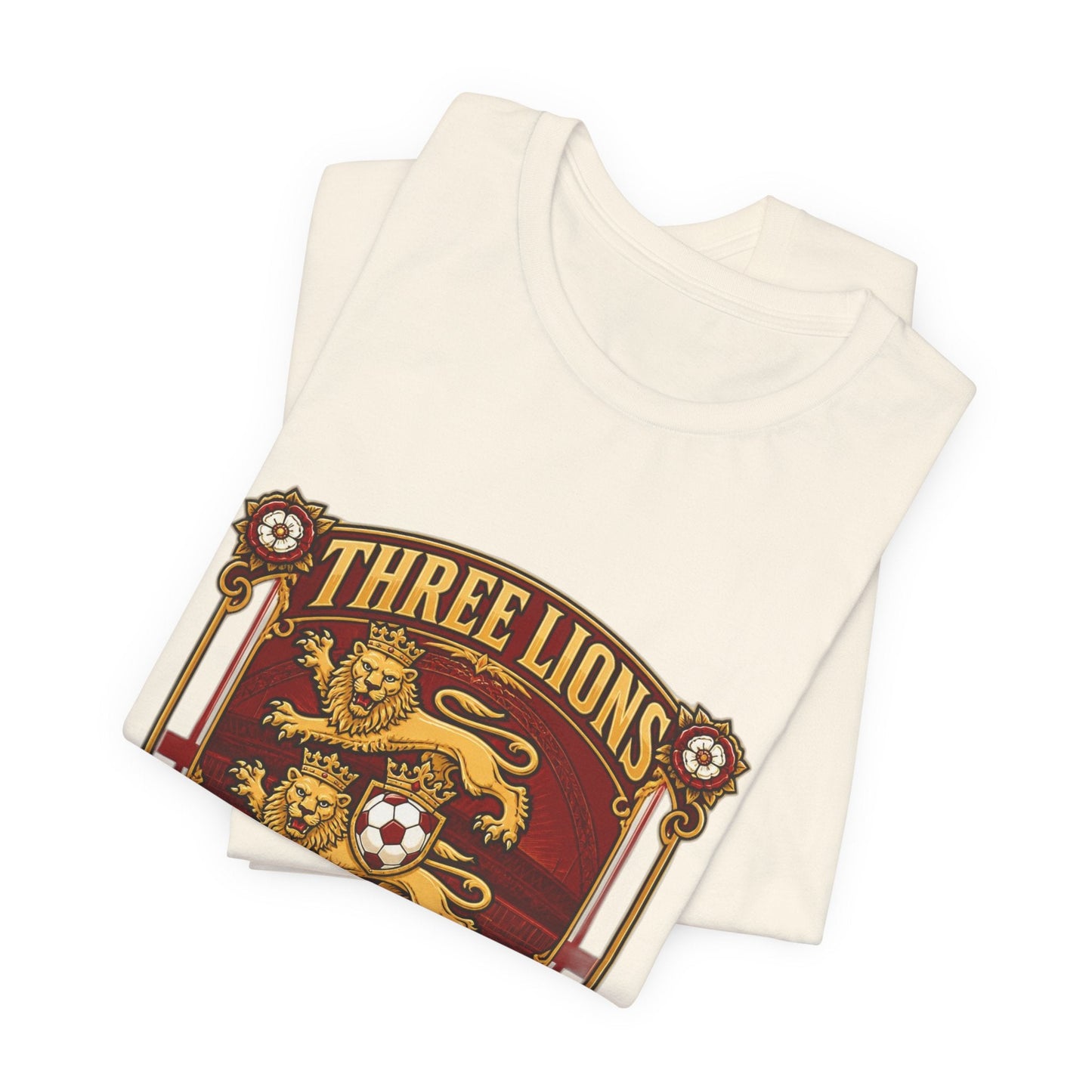 Three Lions England 2026 T‑Shirt — Vintage Football Crest Tee Printify