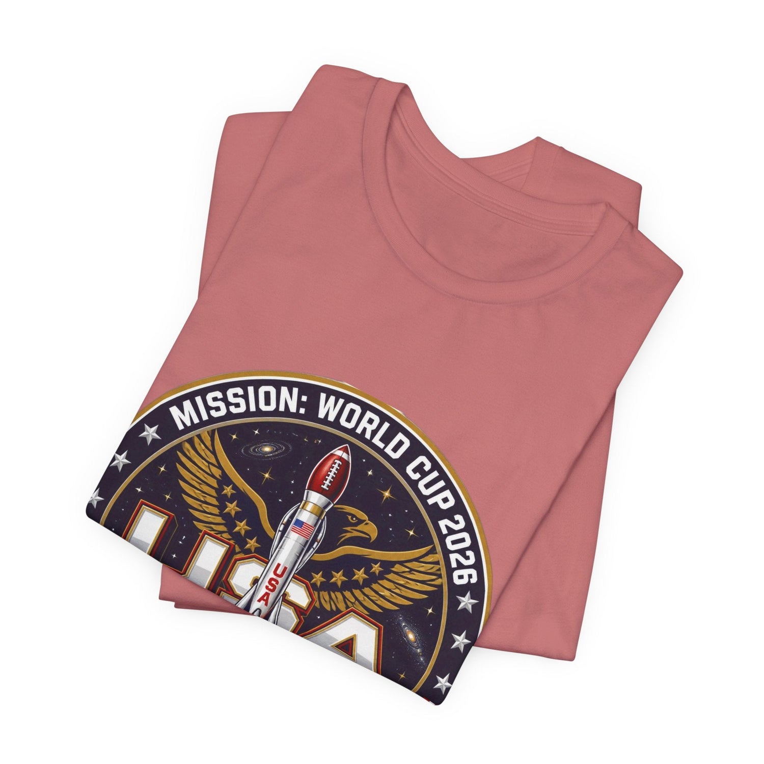 USA Rocket Mission Tee — World Cup 2024 Vintage Space Graphic T-Shirt Printify
