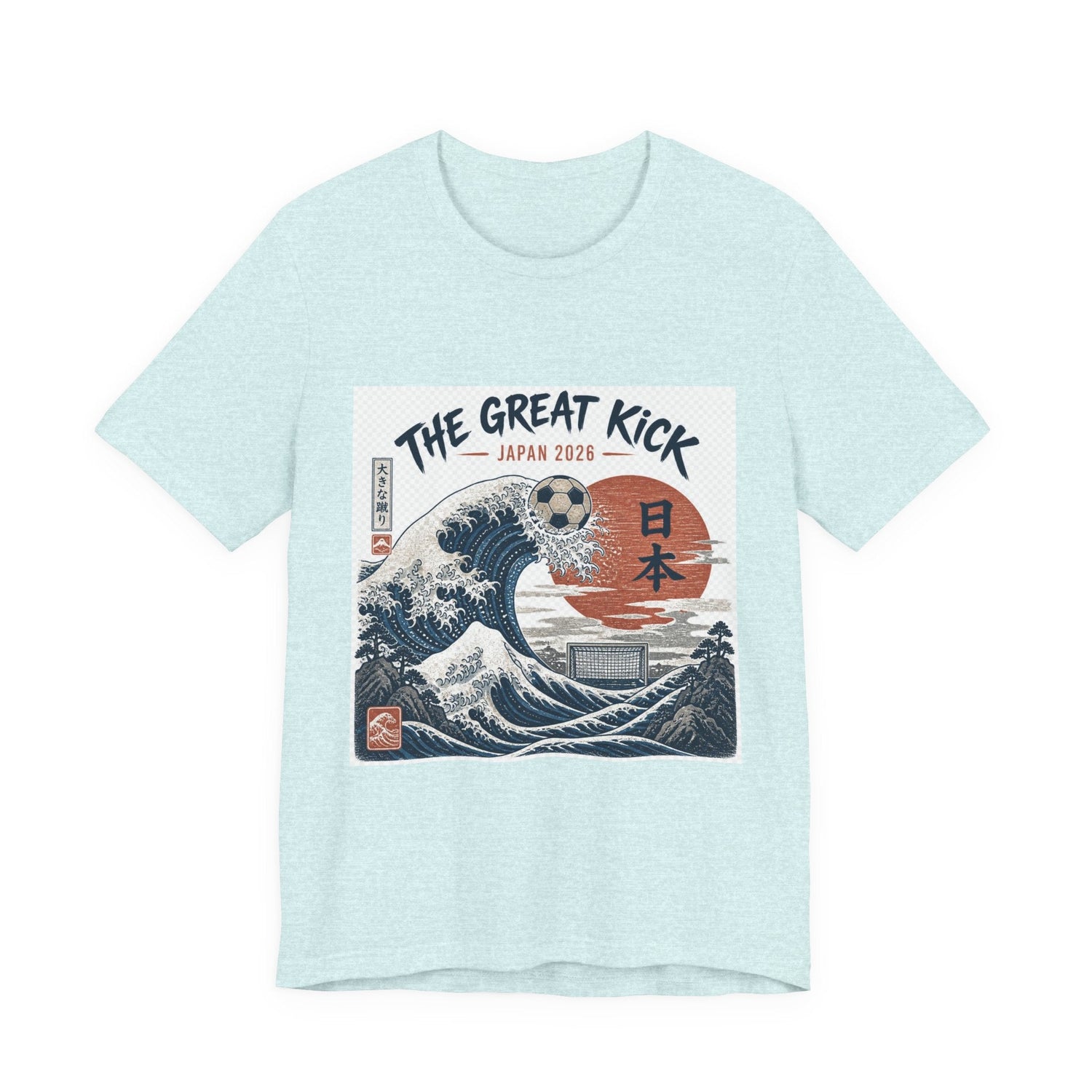 The Great Kick Japan 2028 Wave Tee — Vintage Japanese Surf & Martial Arts Graphic T-Shirt Printify