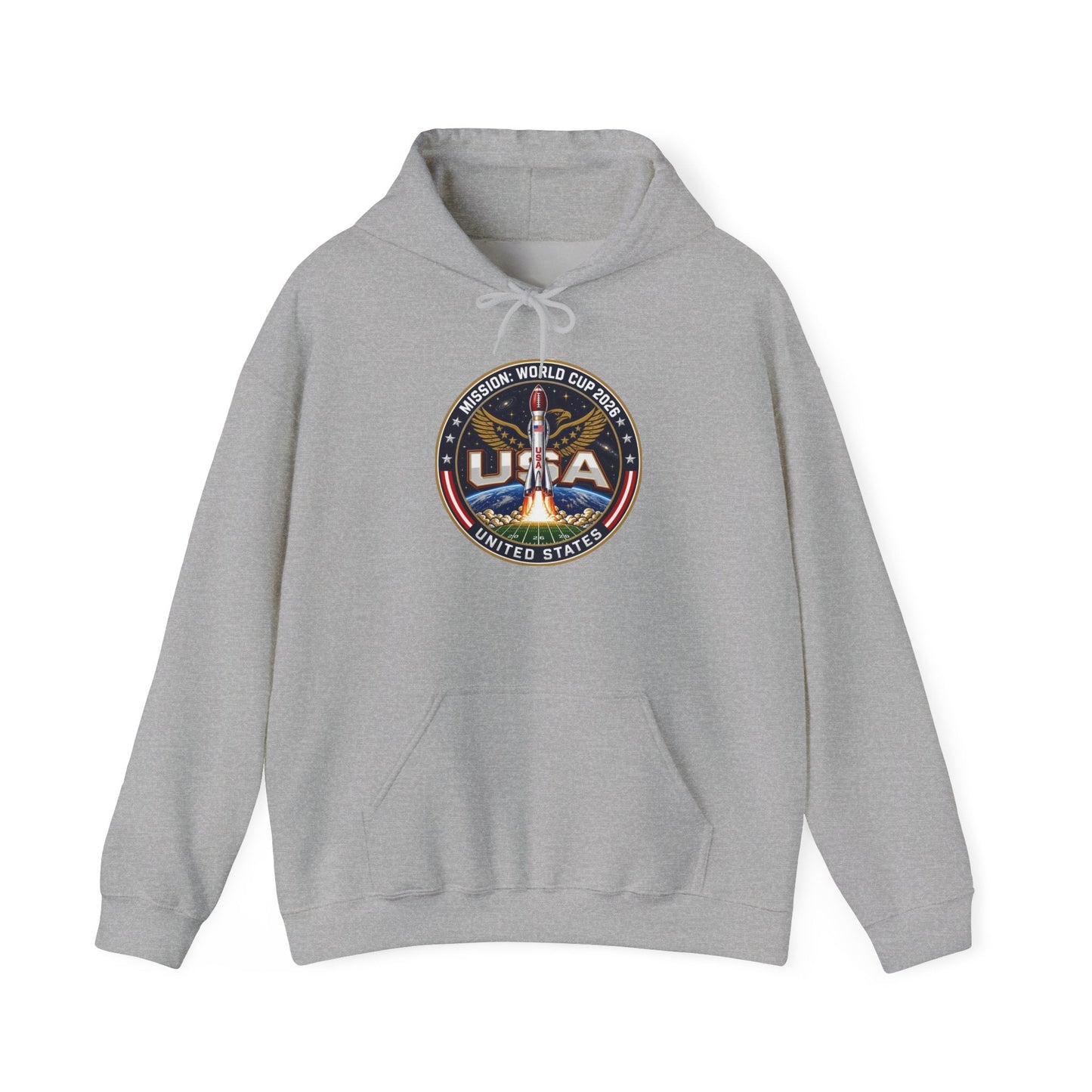 USA Eagle Patch Hoodie – Vintage American Flag Graphic Printify