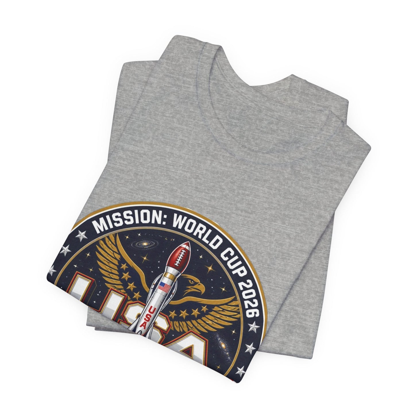 USA Rocket Mission Tee — World Cup 2024 Vintage Space Graphic T-Shirt Printify