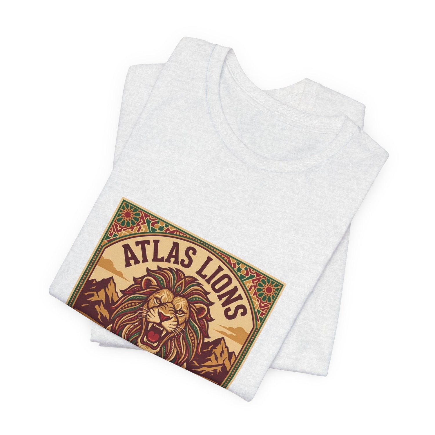 Atlas Lions Morocco 2026 Tee — Vintage Soccer Lion Graphic T-Shirt Printify