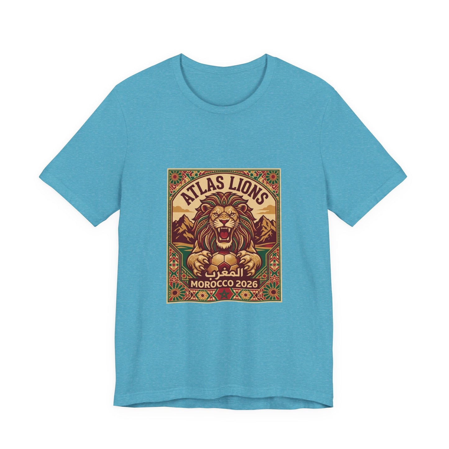 Atlas Lions Morocco 2026 Tee — Vintage Soccer Lion Graphic T-Shirt Printify