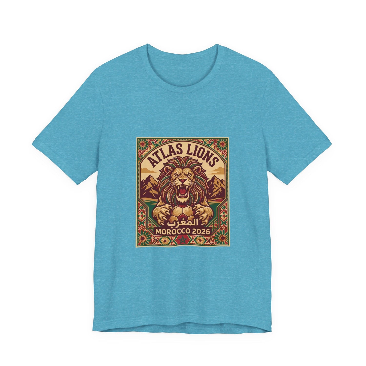 Atlas Lions Morocco 2026 Tee — Vintage Soccer Lion Graphic T-Shirt Printify