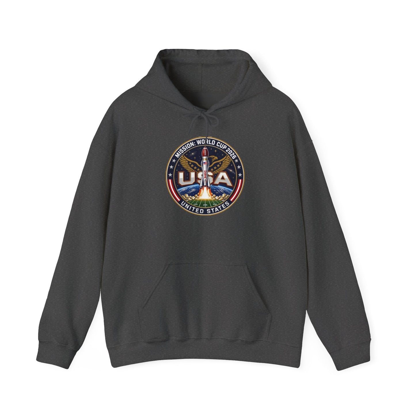 USA Eagle Patch Hoodie – Vintage American Flag Graphic Printify