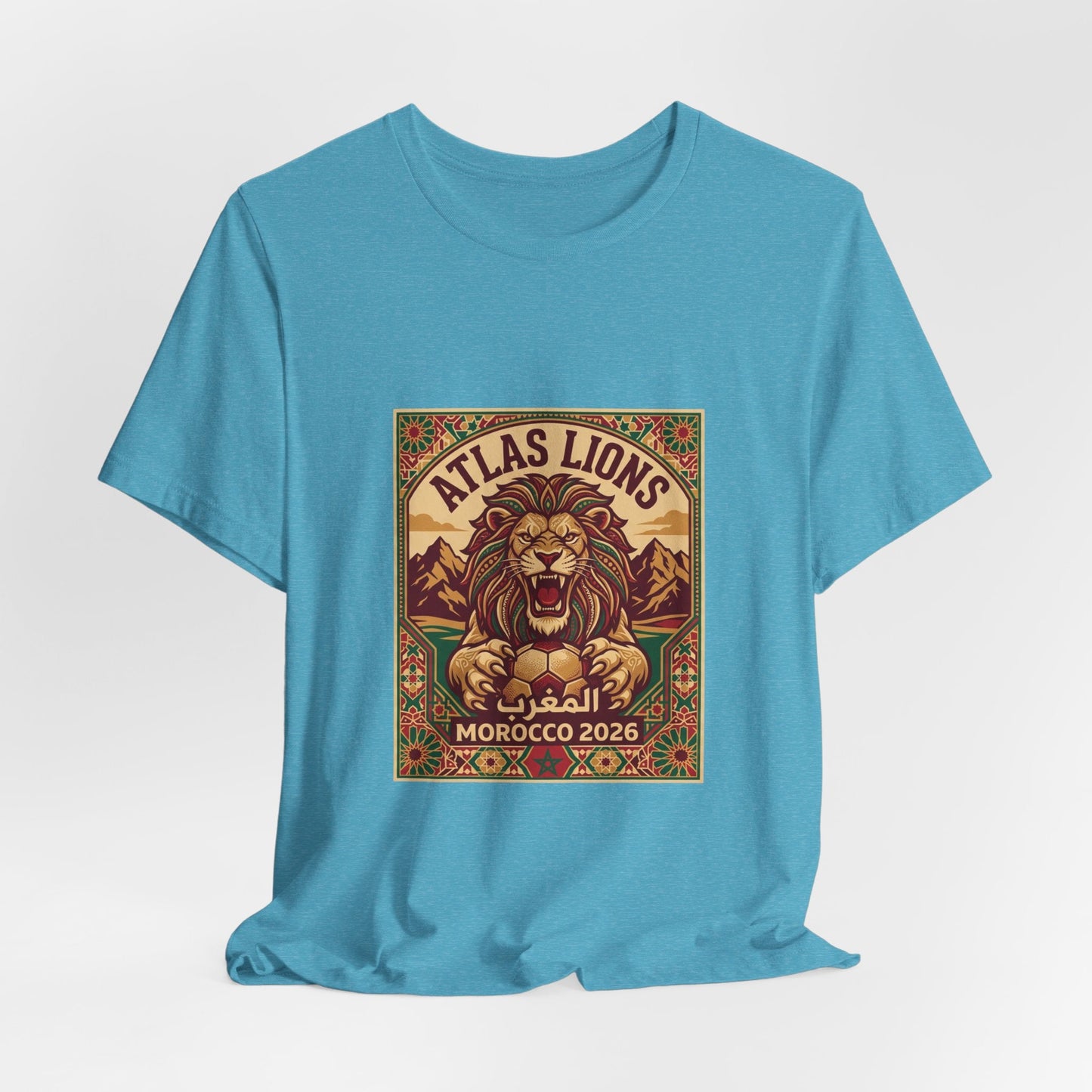 Atlas Lions Morocco 2026 Tee — Vintage Soccer Lion Graphic T-Shirt Printify