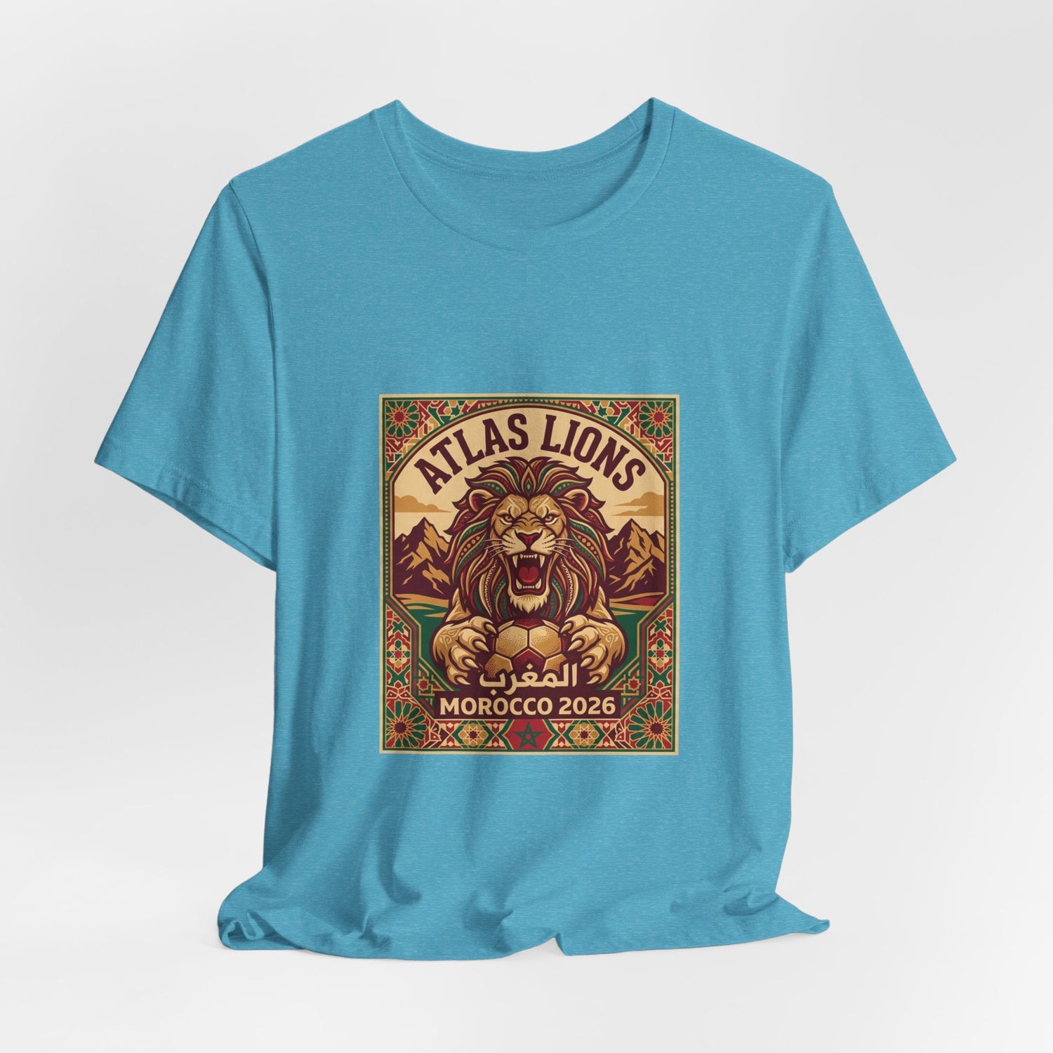 Atlas Lions Morocco 2026 Tee — Vintage Soccer Lion Graphic T-Shirt Printify