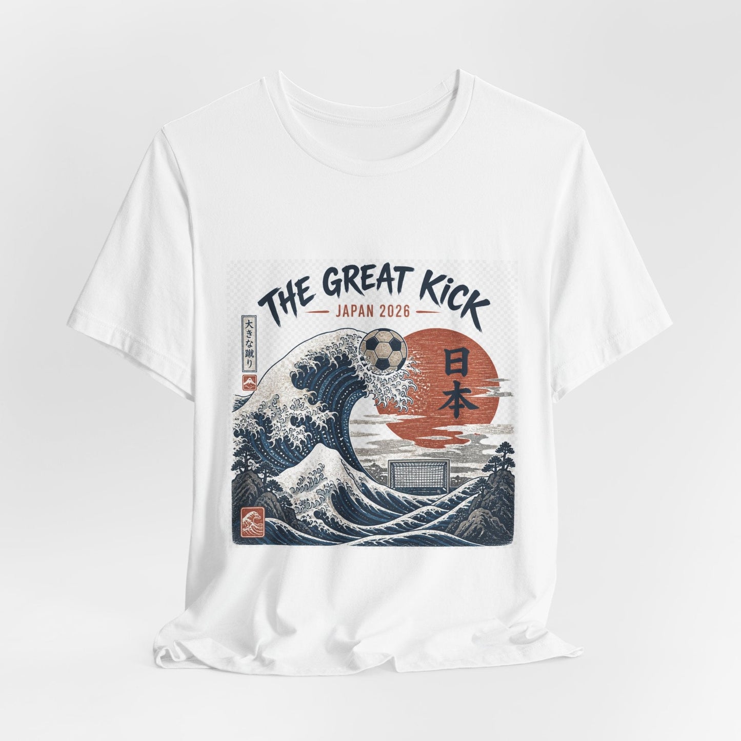 The Great Kick Japan 2028 Wave Tee — Vintage Japanese Surf & Martial Arts Graphic T-Shirt Printify