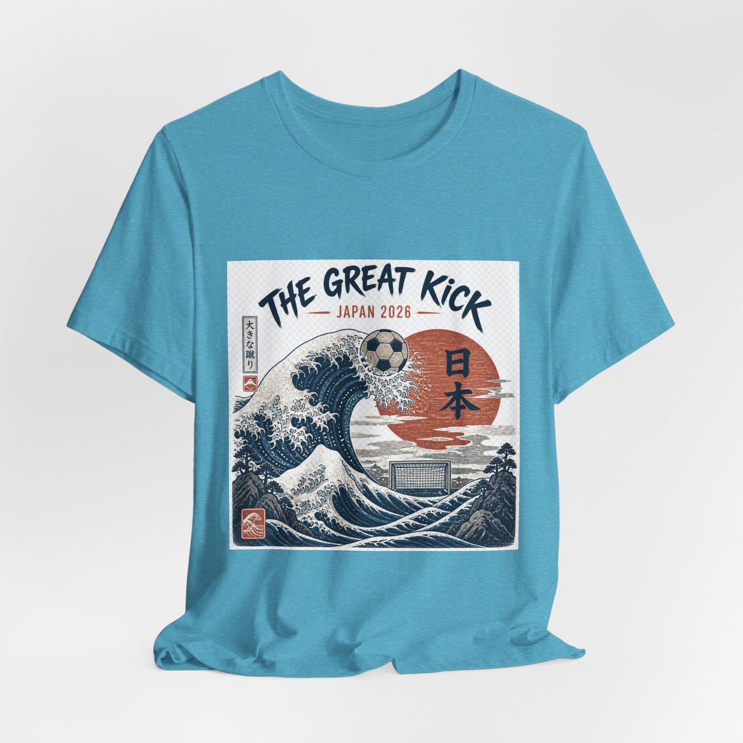 The Great Kick Japan 2028 Wave Tee — Vintage Japanese Surf & Martial Arts Graphic T-Shirt Printify