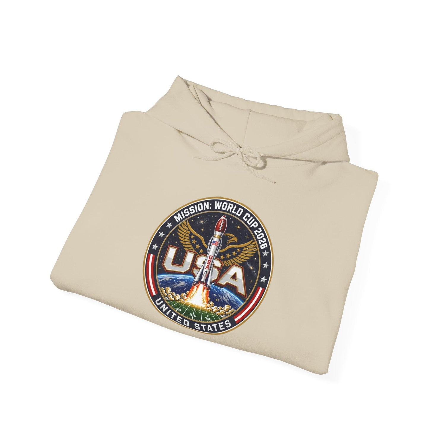USA Eagle Patch Hoodie – Vintage American Flag Graphic Printify