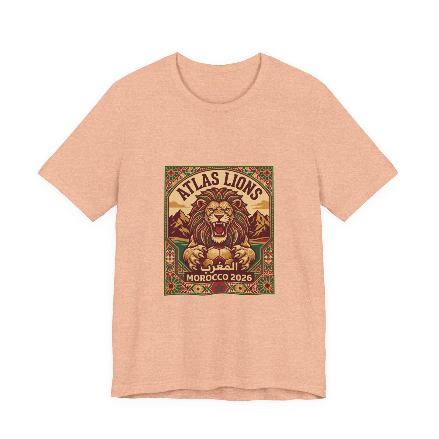 Atlas Lions Morocco 2026 Tee — Vintage Soccer Lion Graphic T-Shirt Printify