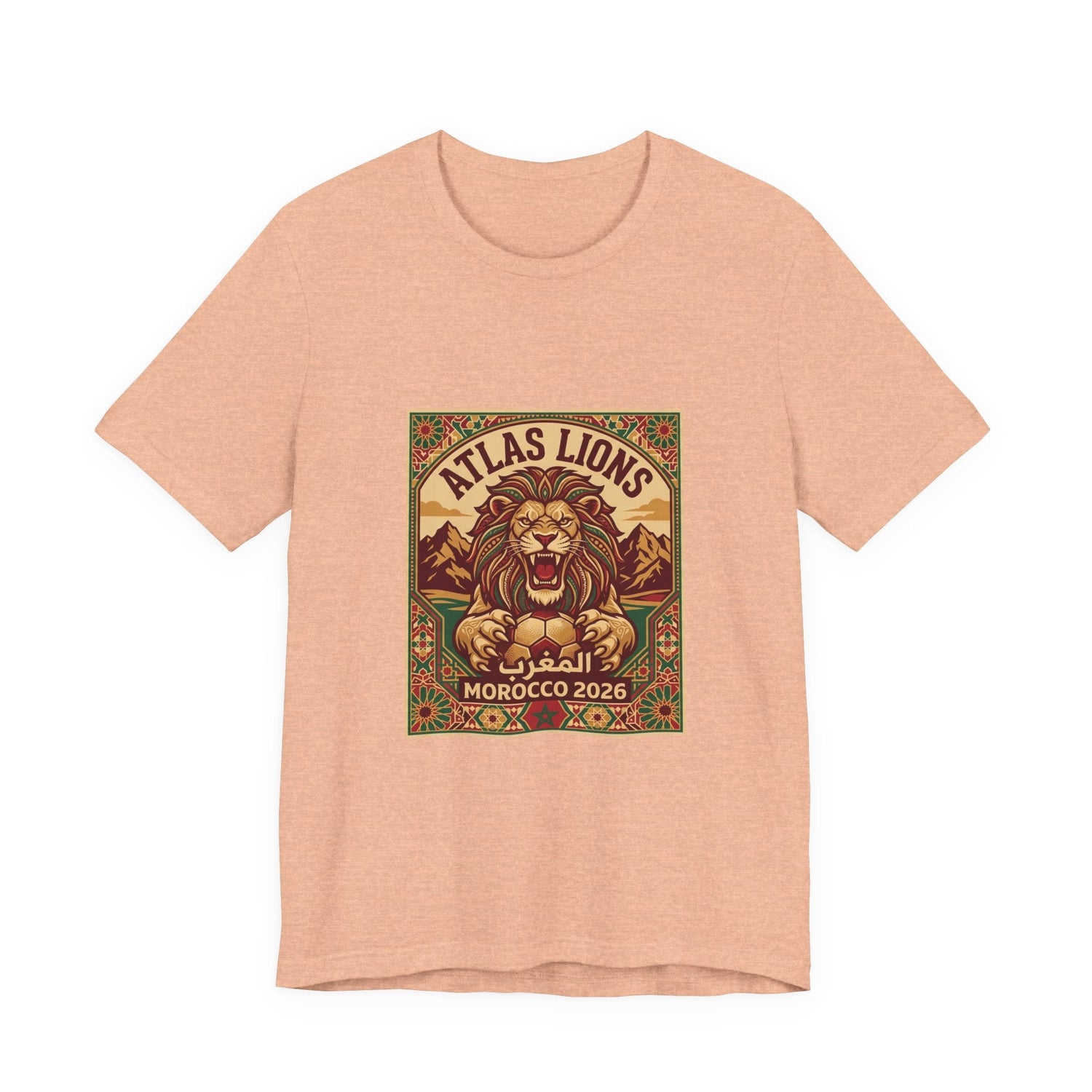 Atlas Lions Morocco 2026 Tee — Vintage Soccer Lion Graphic T-Shirt Printify