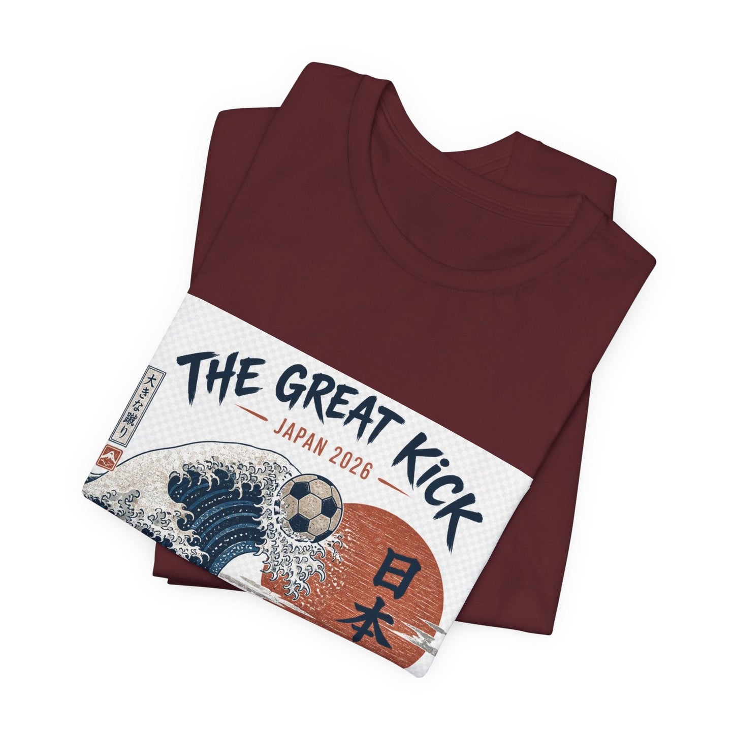 The Great Kick Japan 2028 Wave Tee — Vintage Japanese Surf & Martial Arts Graphic T-Shirt Printify