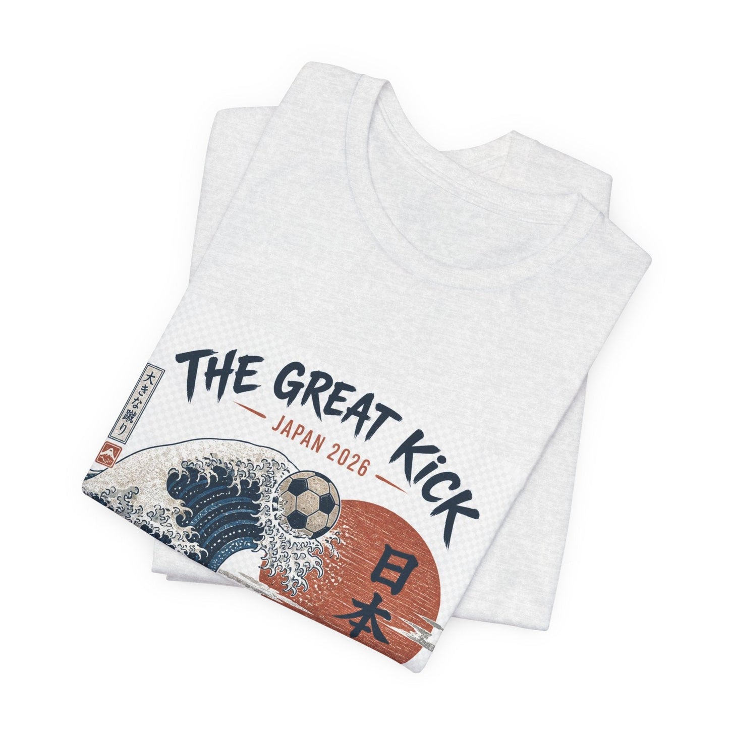 The Great Kick Japan 2028 Wave Tee — Vintage Japanese Surf & Martial Arts Graphic T-Shirt Printify