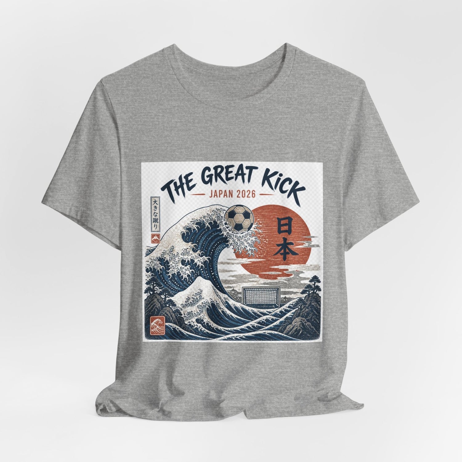 The Great Kick Japan 2028 Wave Tee — Vintage Japanese Surf & Martial Arts Graphic T-Shirt Printify