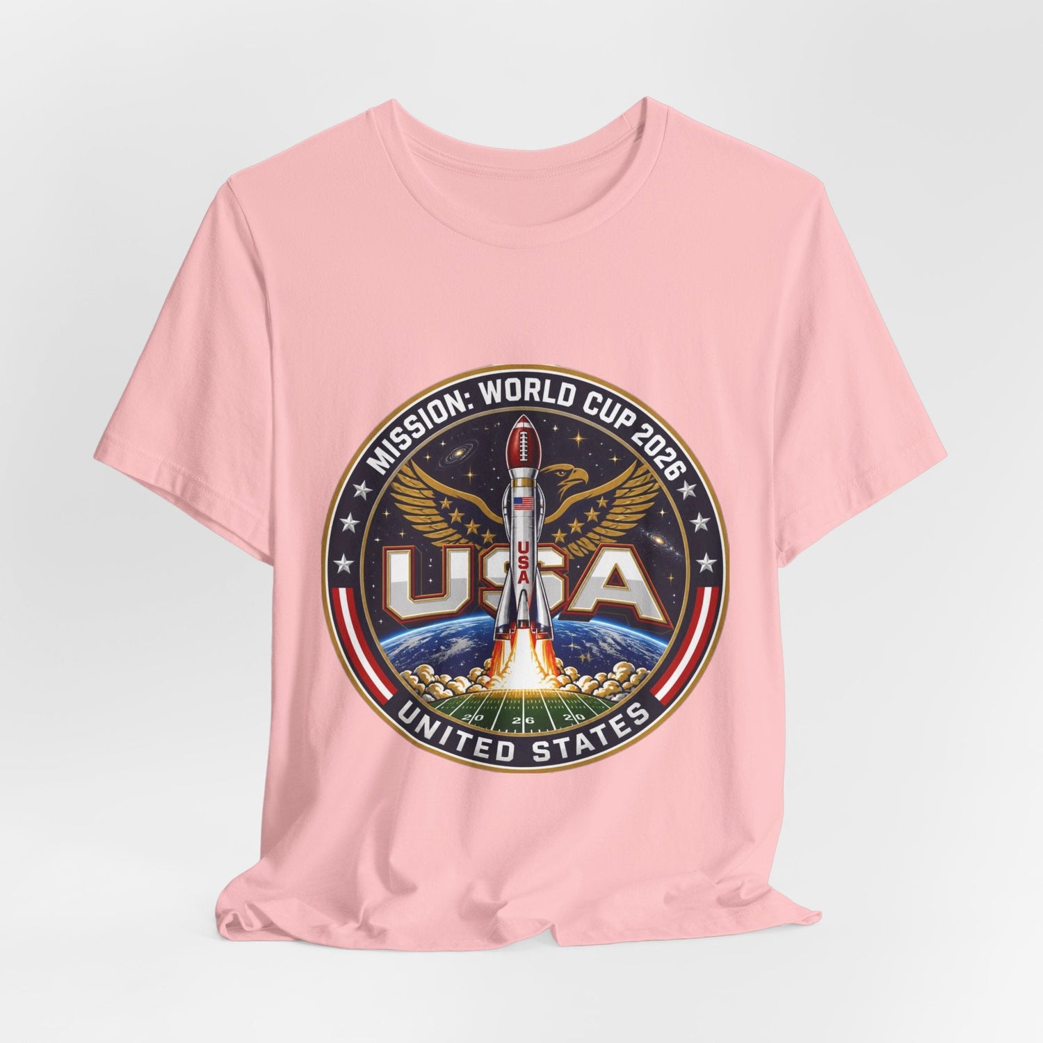 USA Rocket Mission Tee — World Cup 2024 Vintage Space Graphic T-Shirt Printify