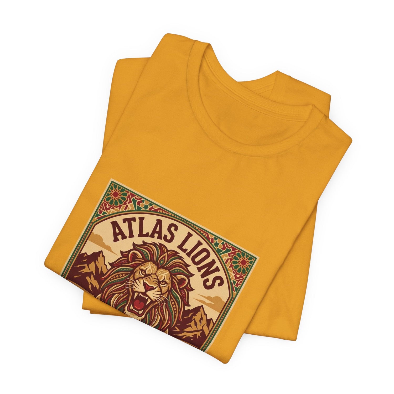 Atlas Lions Morocco 2026 Tee — Vintage Soccer Lion Graphic T-Shirt Printify