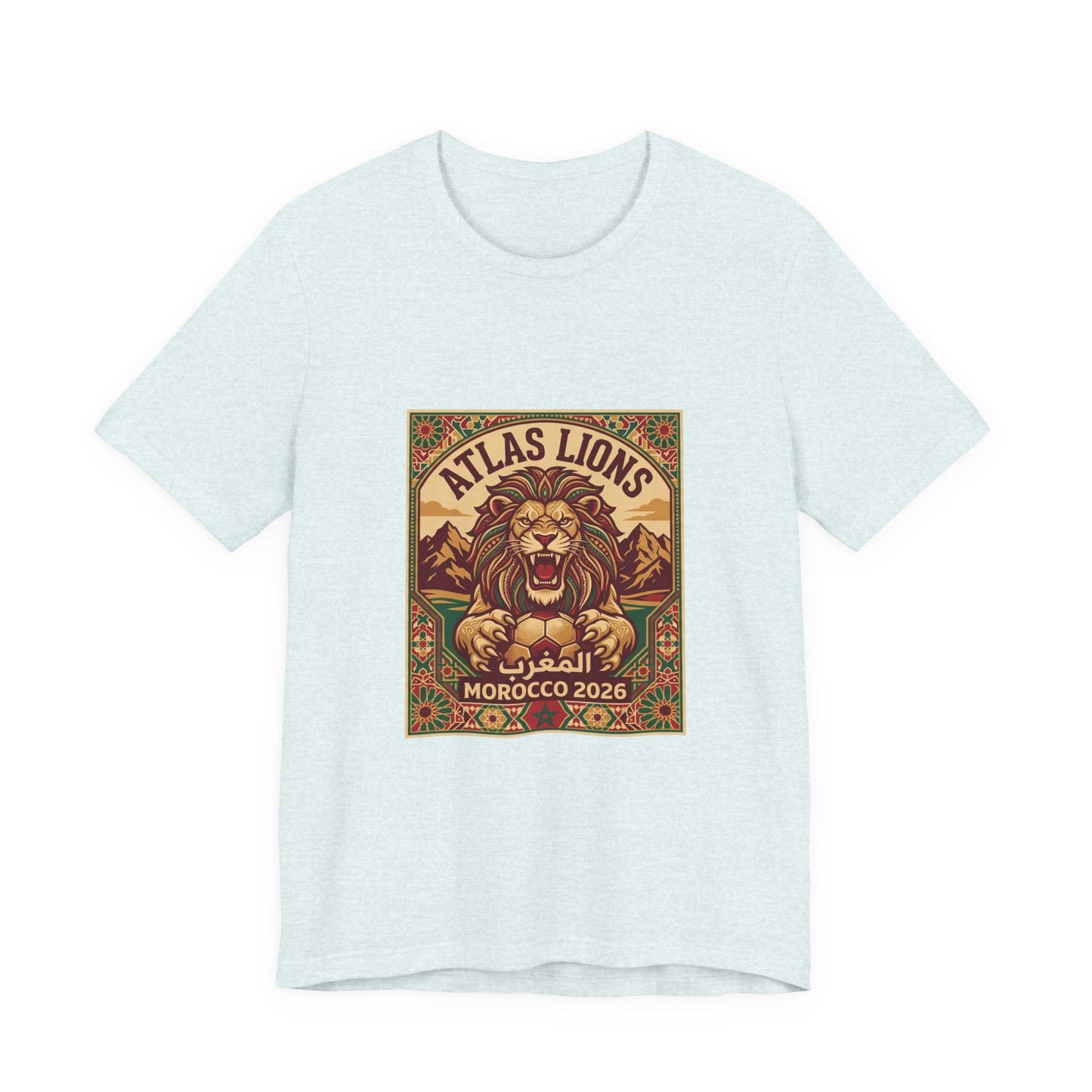 Atlas Lions Morocco 2026 Tee — Vintage Soccer Lion Graphic T-Shirt Printify