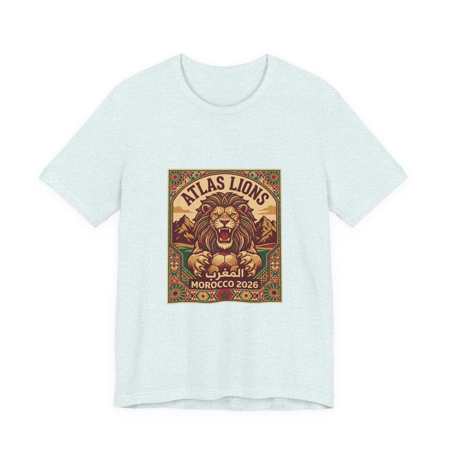 Atlas Lions Morocco 2026 Tee — Vintage Soccer Lion Graphic T-Shirt Printify
