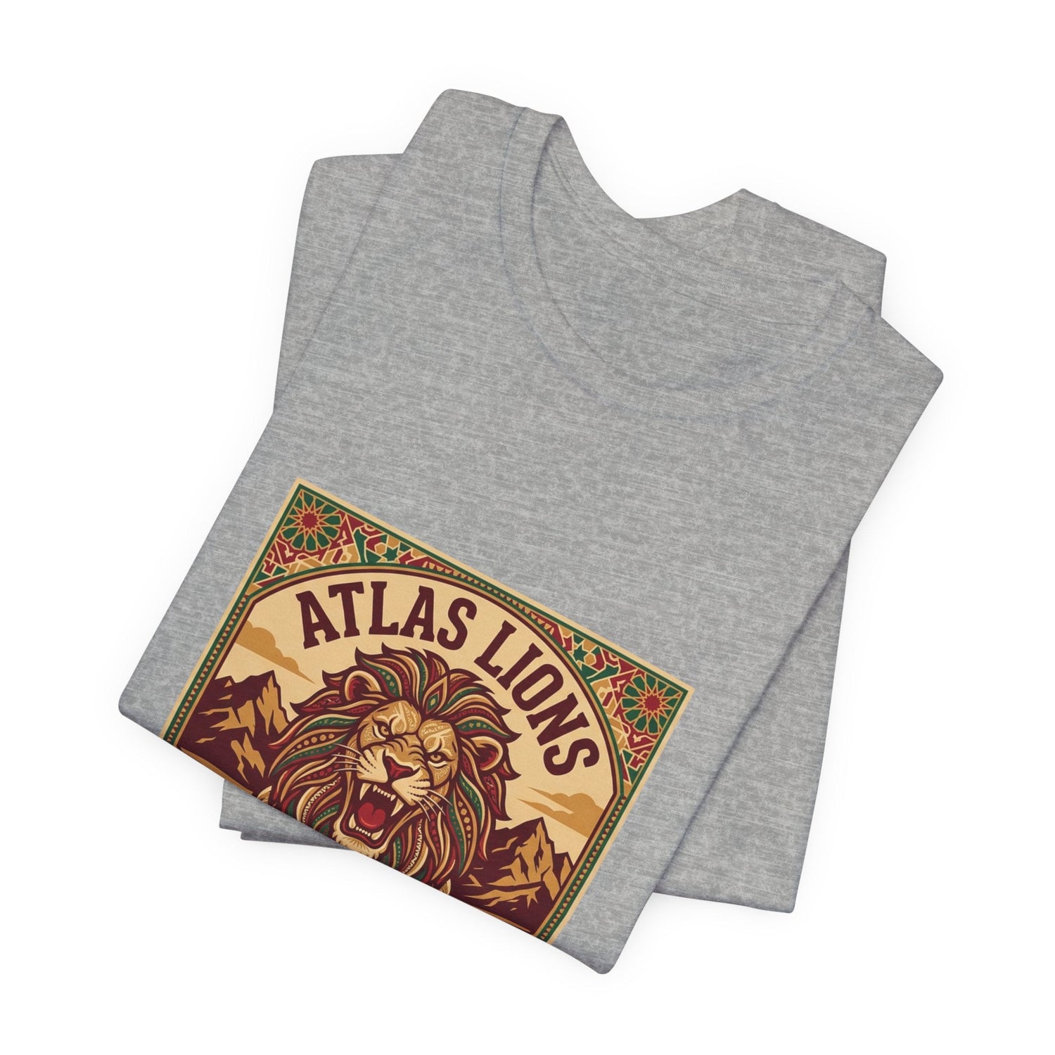 Atlas Lions Morocco 2026 Tee — Vintage Soccer Lion Graphic T-Shirt Printify