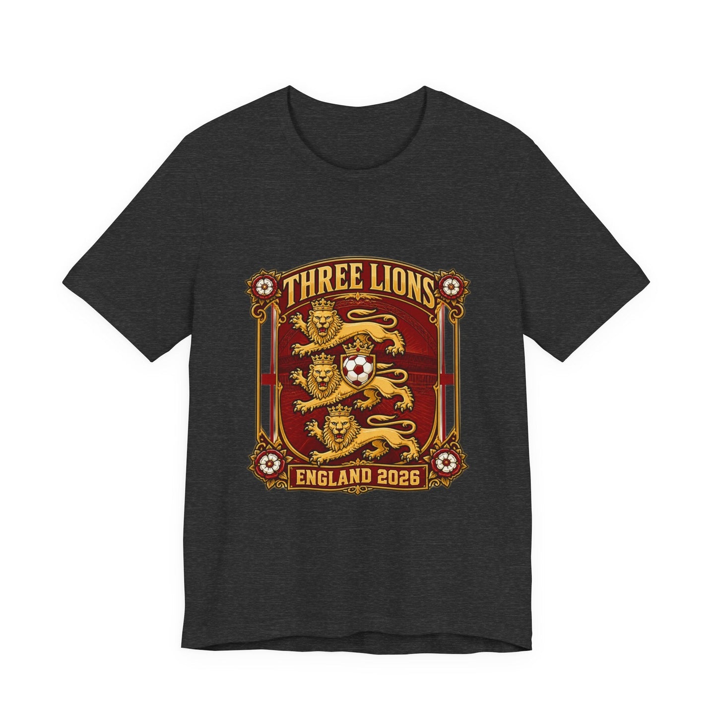 Three Lions England 2026 T‑Shirt — Vintage Football Crest Tee Printify