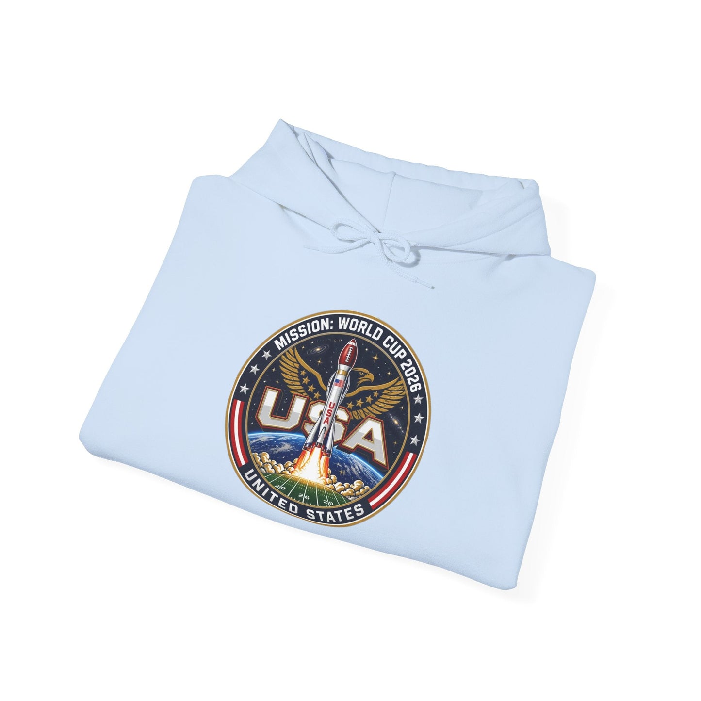 USA Eagle Patch Hoodie – Vintage American Flag Graphic Printify