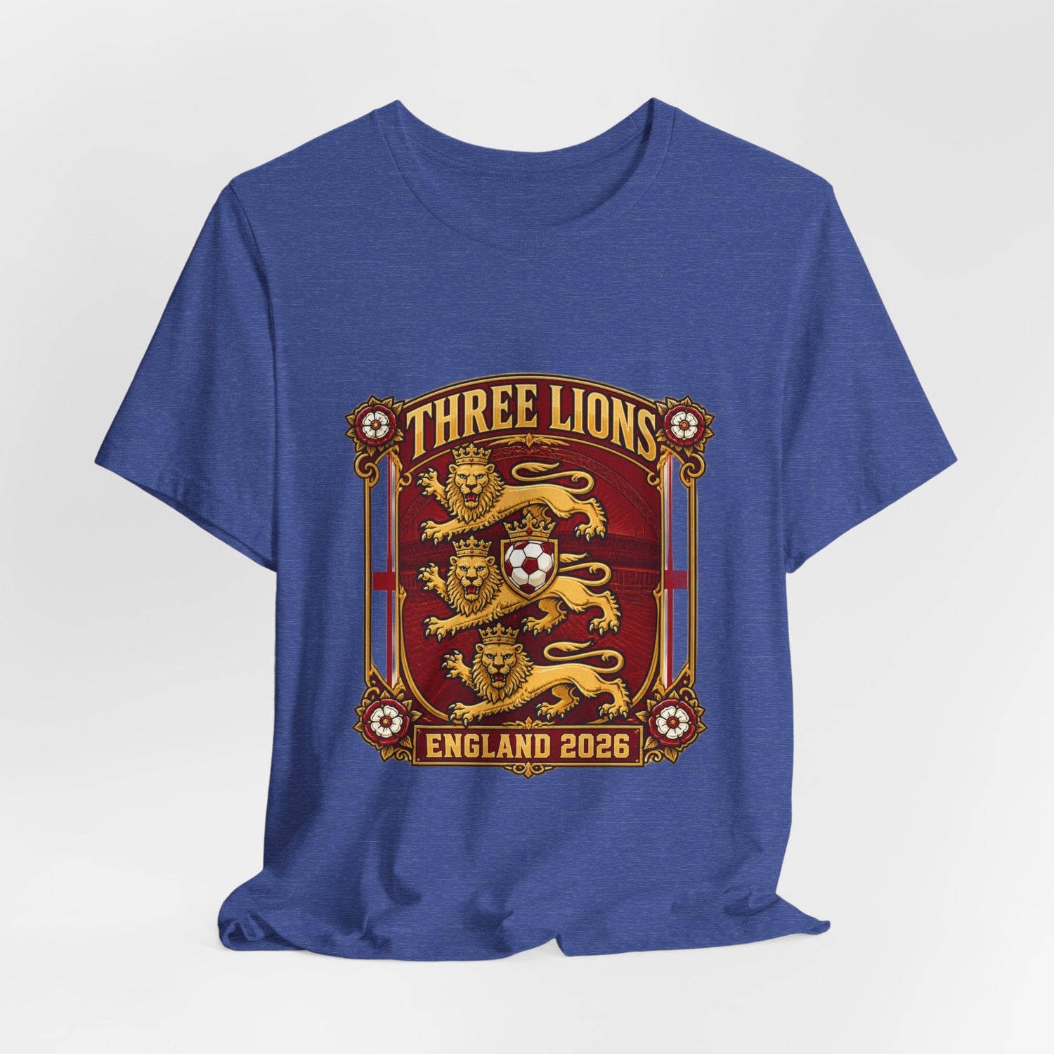 Three Lions England 2026 T‑Shirt — Vintage Football Crest Tee Printify
