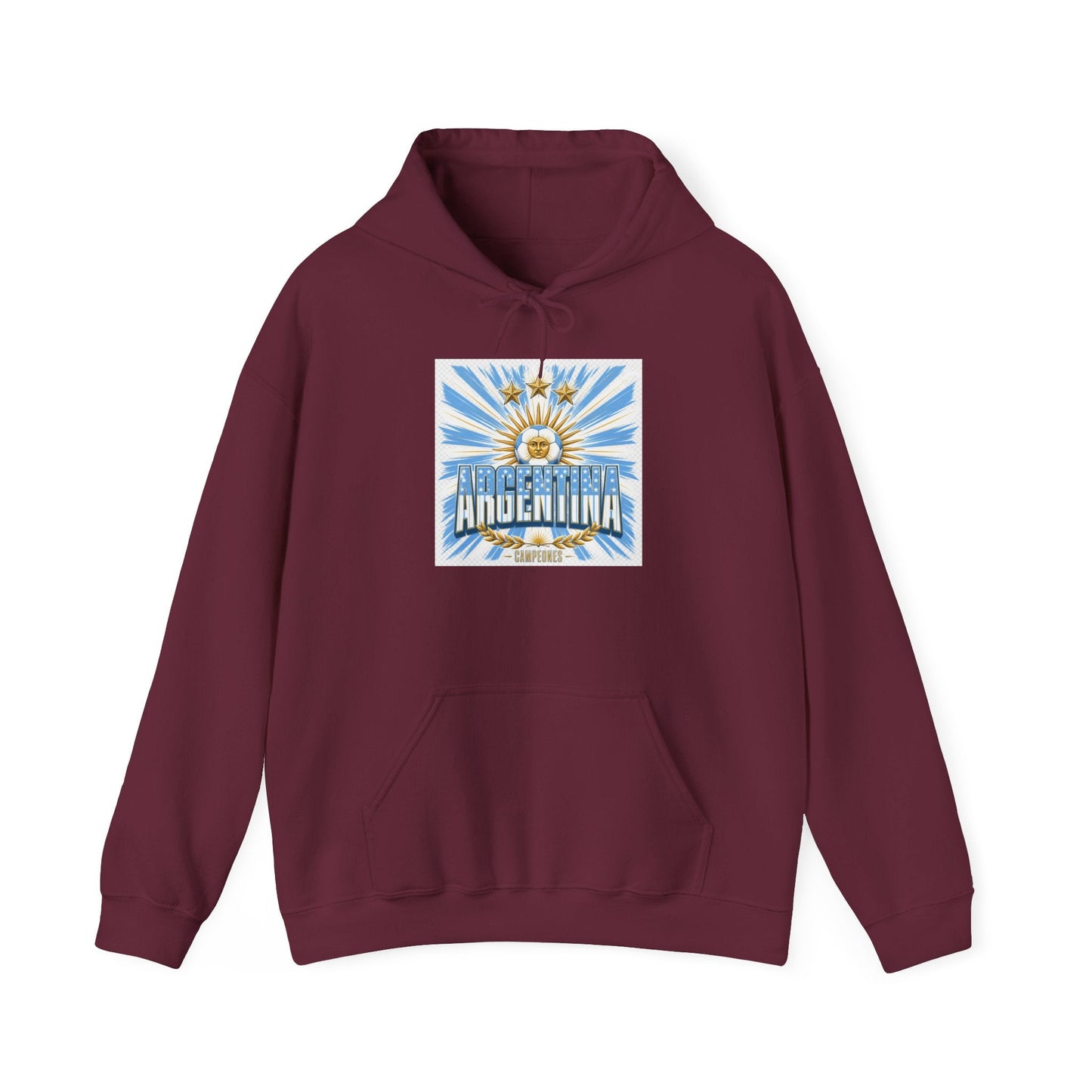 Argentina Sunburst Hoodie – Retro Argentine Flag Graphic Pullover Printify