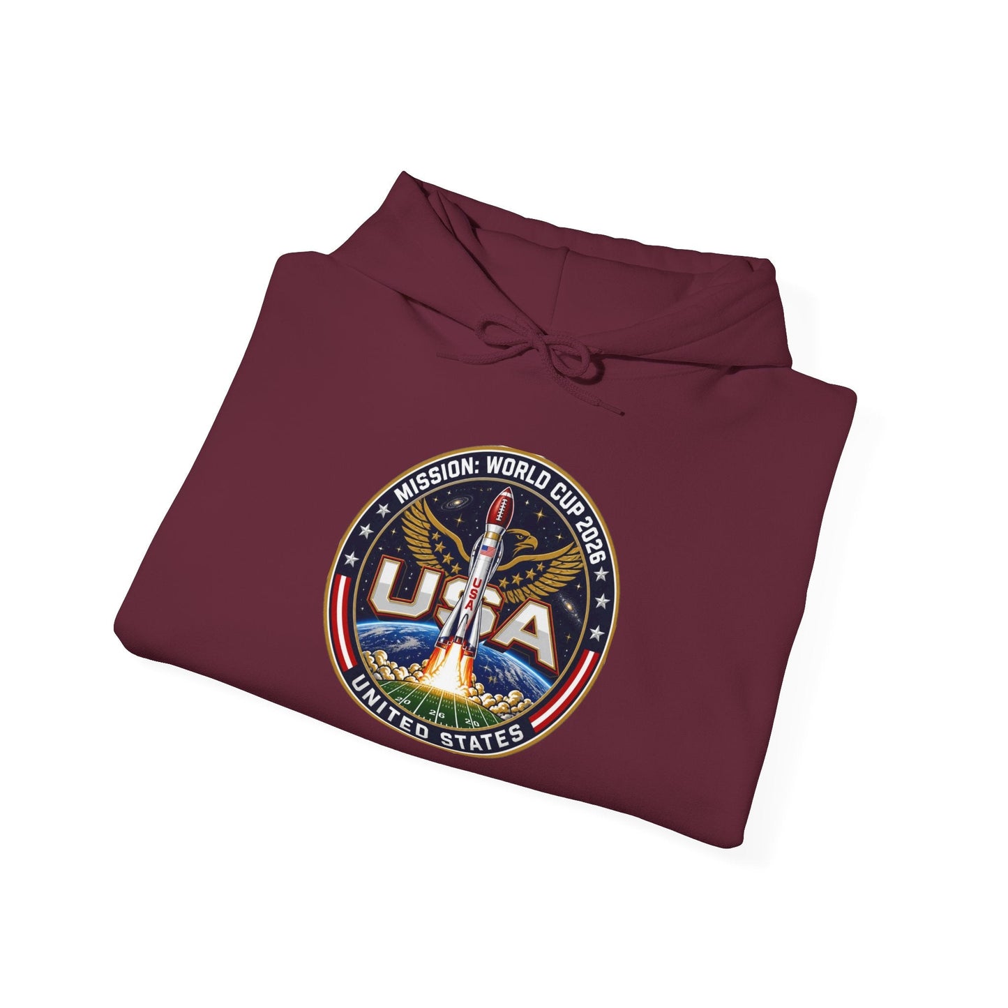 USA Eagle Patch Hoodie – Vintage American Flag Graphic Printify