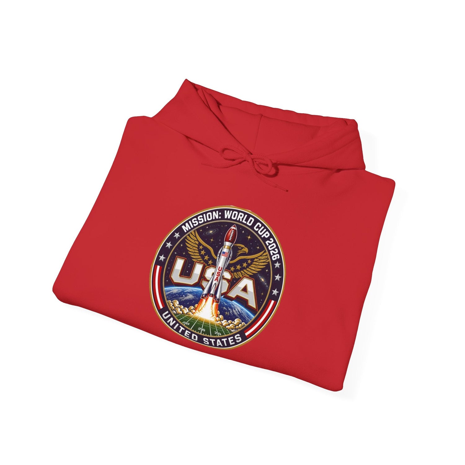 USA Eagle Patch Hoodie – Vintage American Flag Graphic Printify