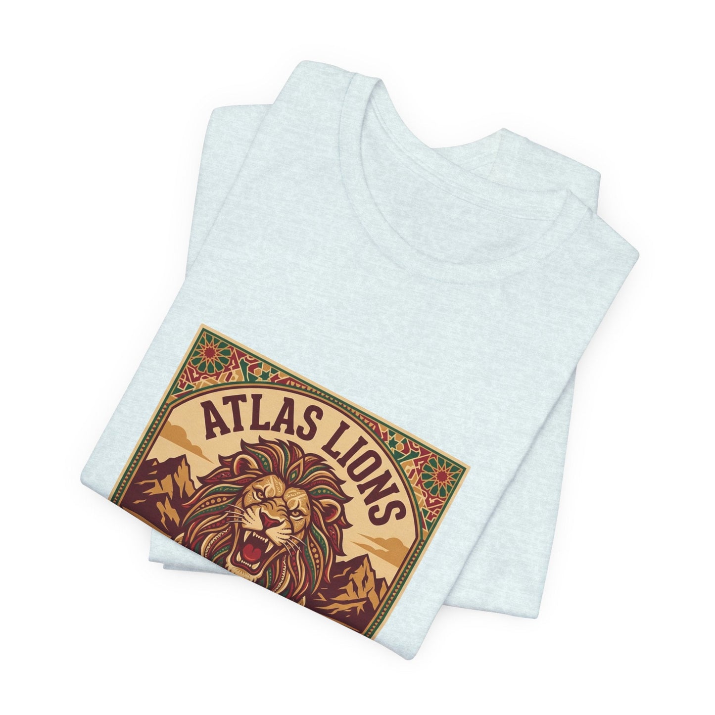 Atlas Lions Morocco 2026 Tee — Vintage Soccer Lion Graphic T-Shirt Printify