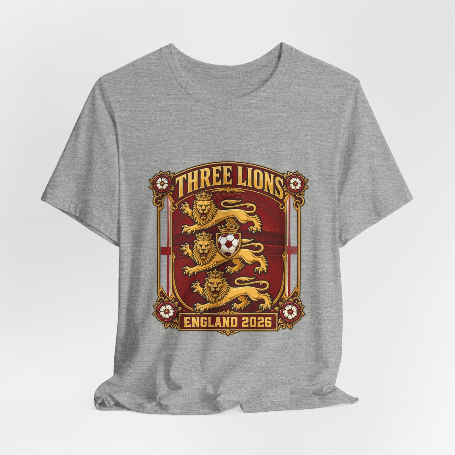 Three Lions England 2026 T‑Shirt — Vintage Football Crest Tee Printify
