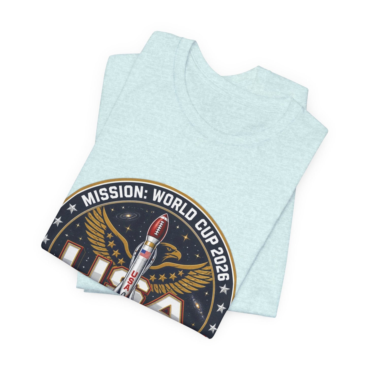 USA Rocket Mission Tee — World Cup 2024 Vintage Space Graphic T-Shirt Printify